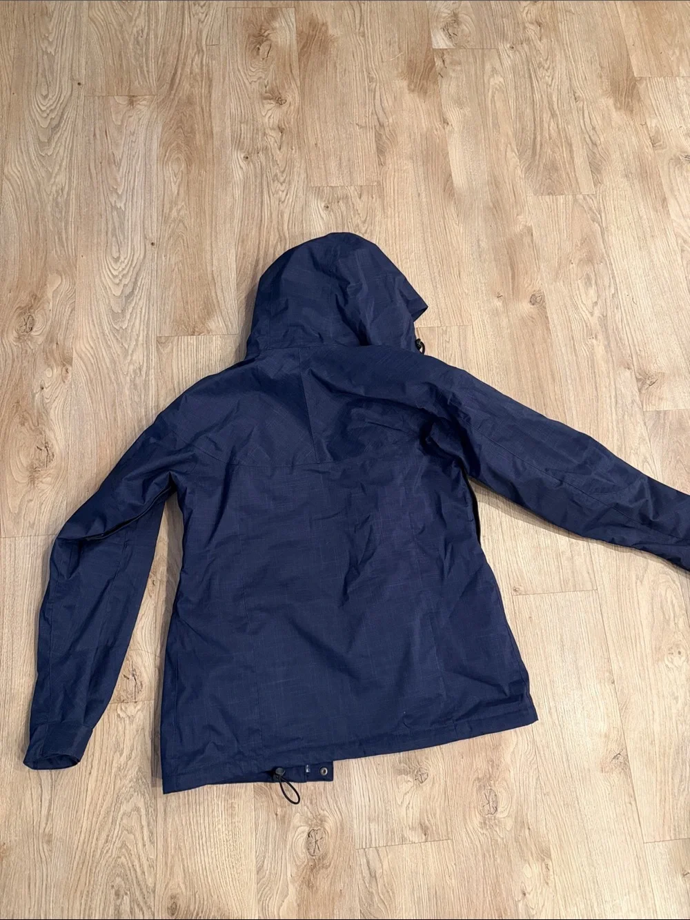 Women's Navy Hooded Snow Jacket with Red Lining